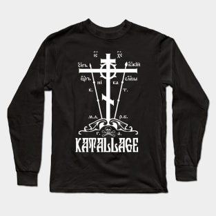 Eastern Orthodox Great Schema Golgotha Cross Katallage Reconciliation Long Sleeve T-Shirt